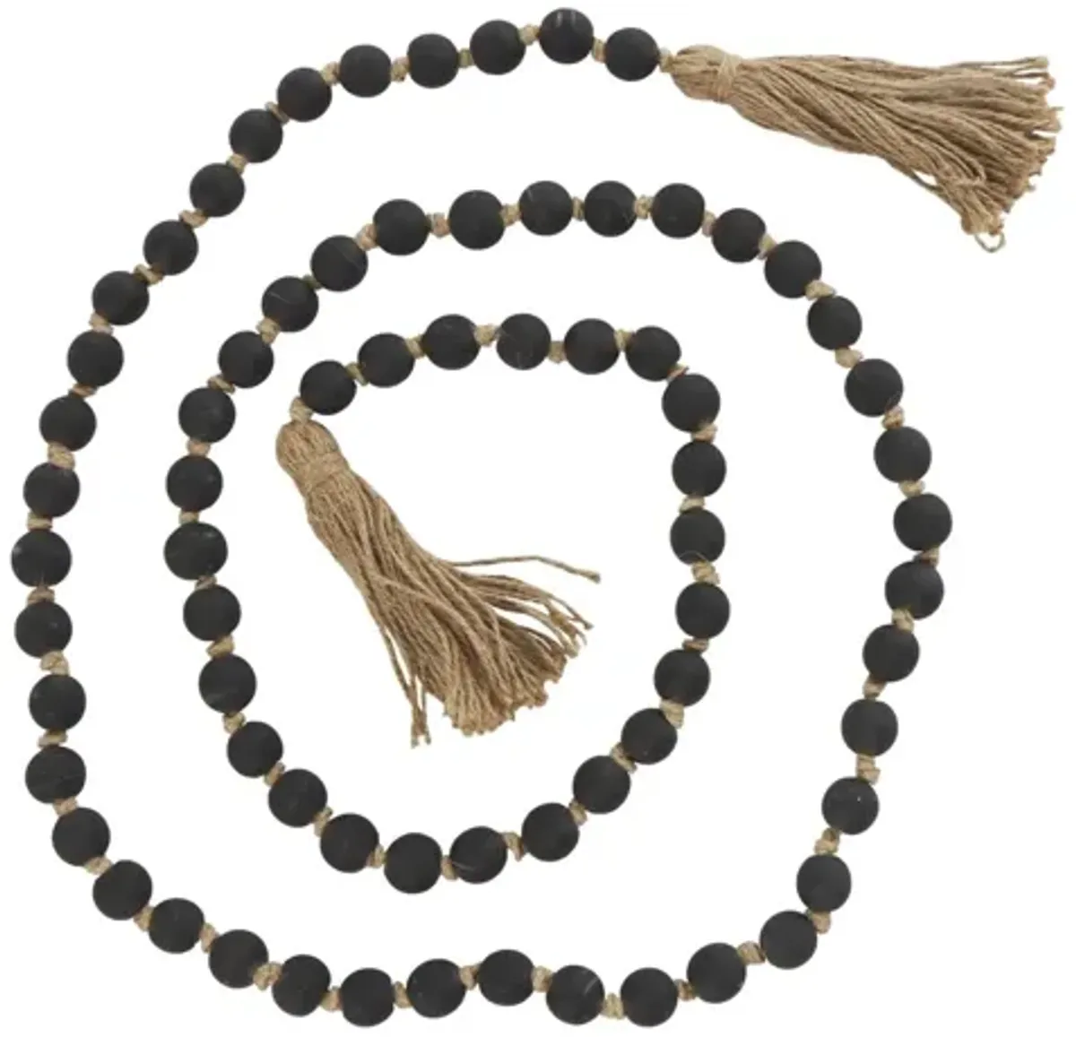 Black Frosted Glass Beads 83"L