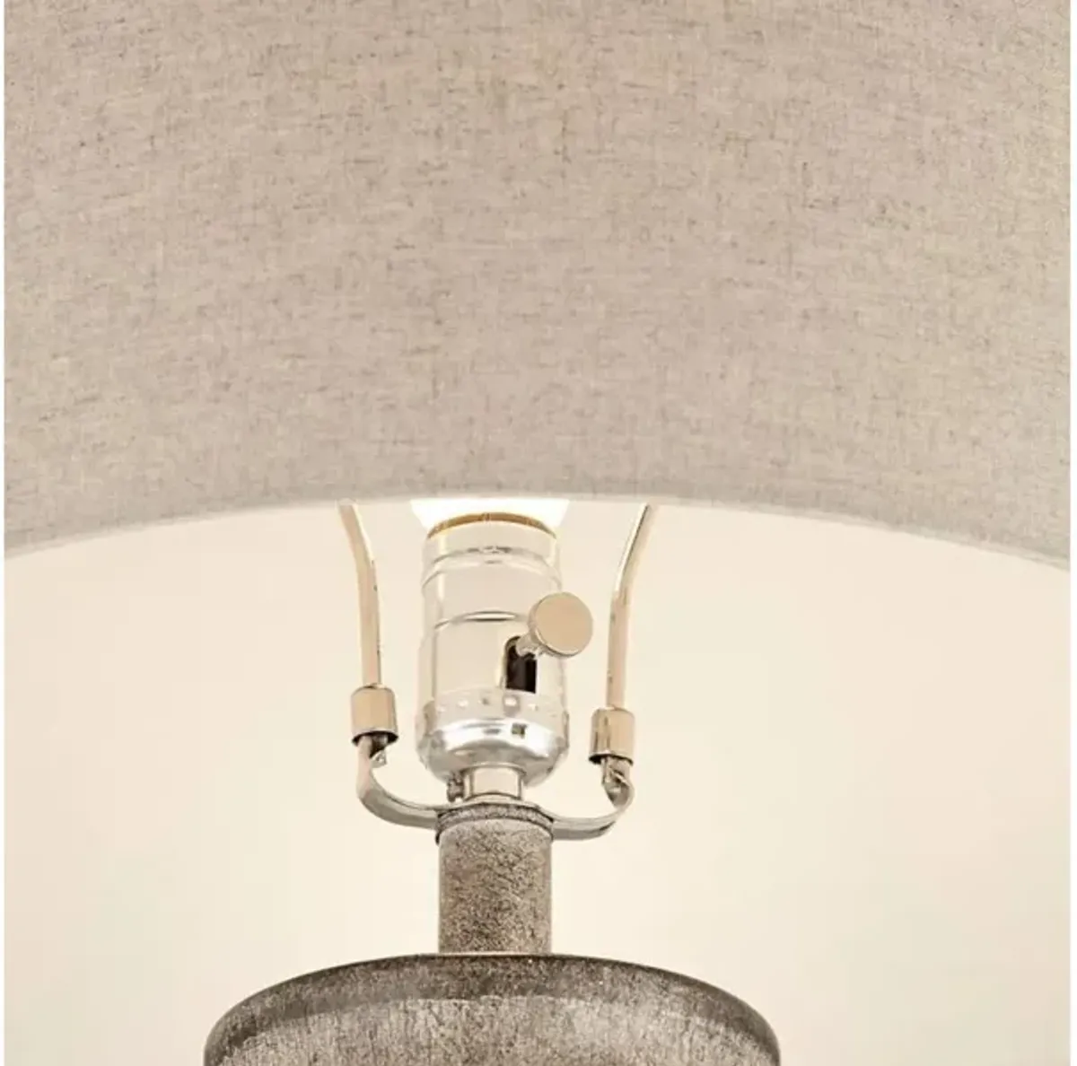 Taupe Textured Column Table Lamp 29"H