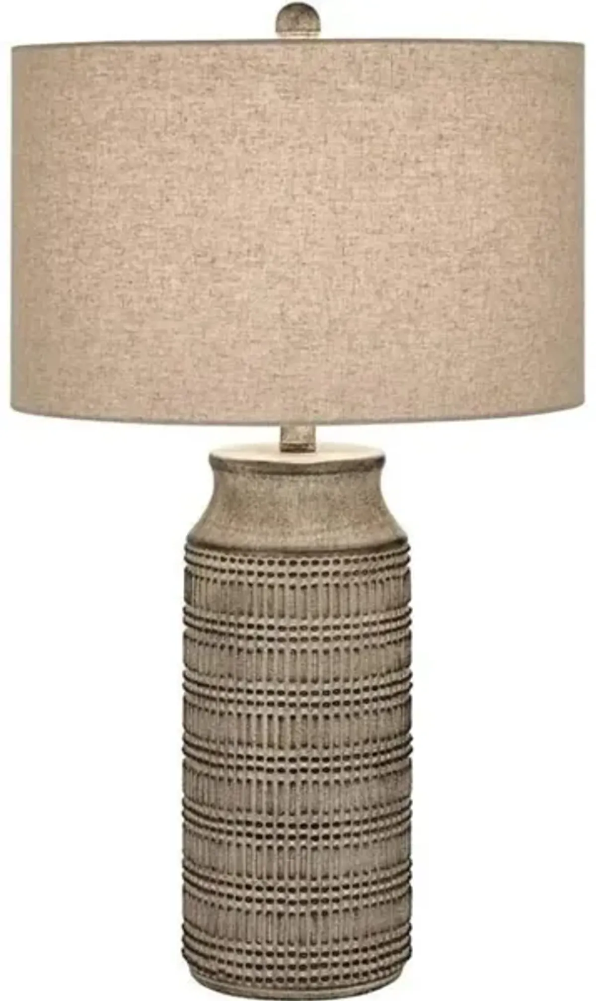 Taupe Textured Column Table Lamp 29"H