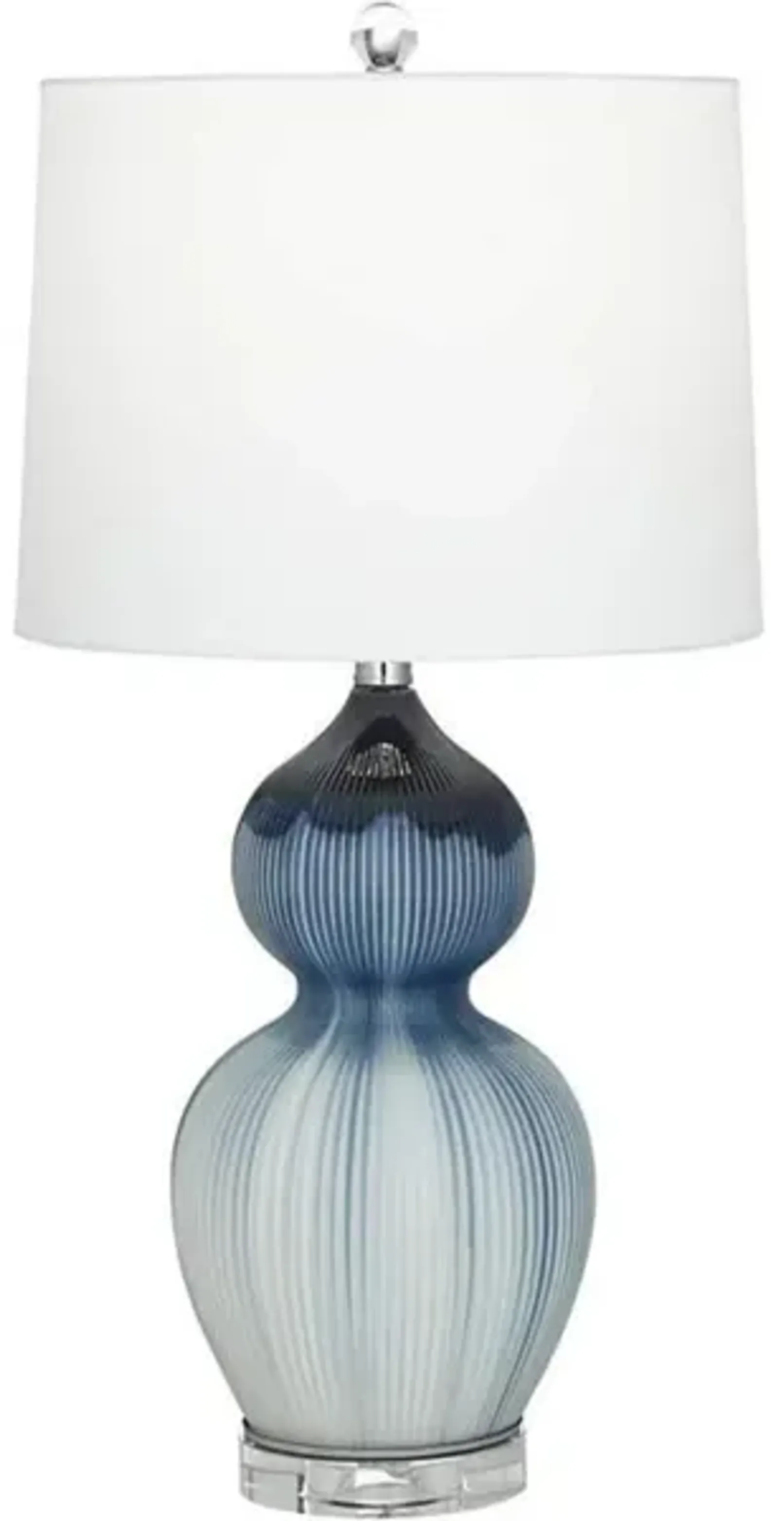 Blue Ombre Gourd Ceramic Table Lamp 31"H