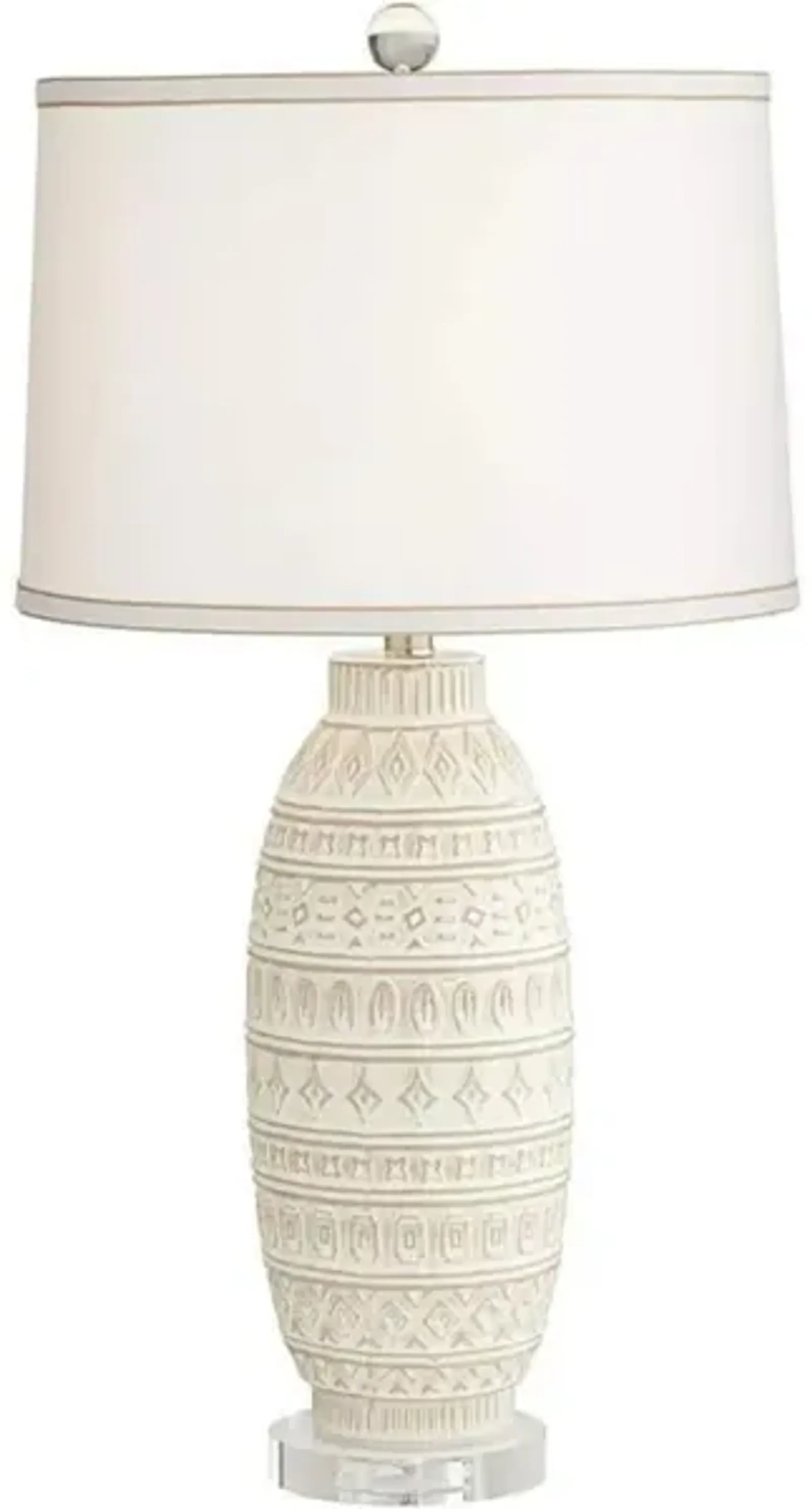 Beige Textured Ceramic Table Lamp 31"H