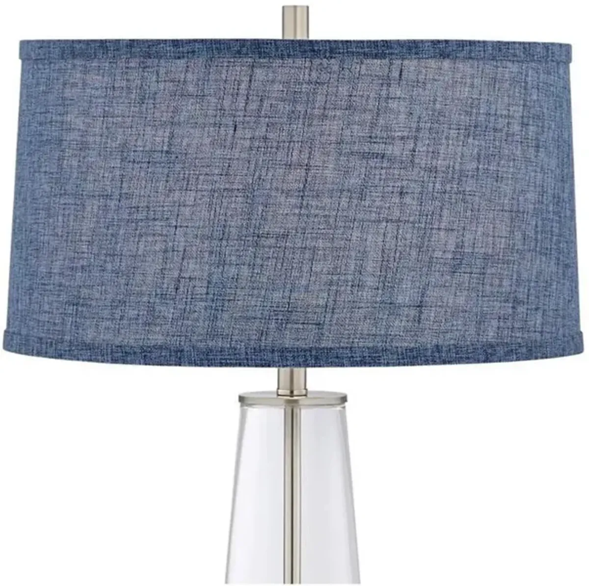 Glass Cone with Denim Shade Table Lamp 29.5"H