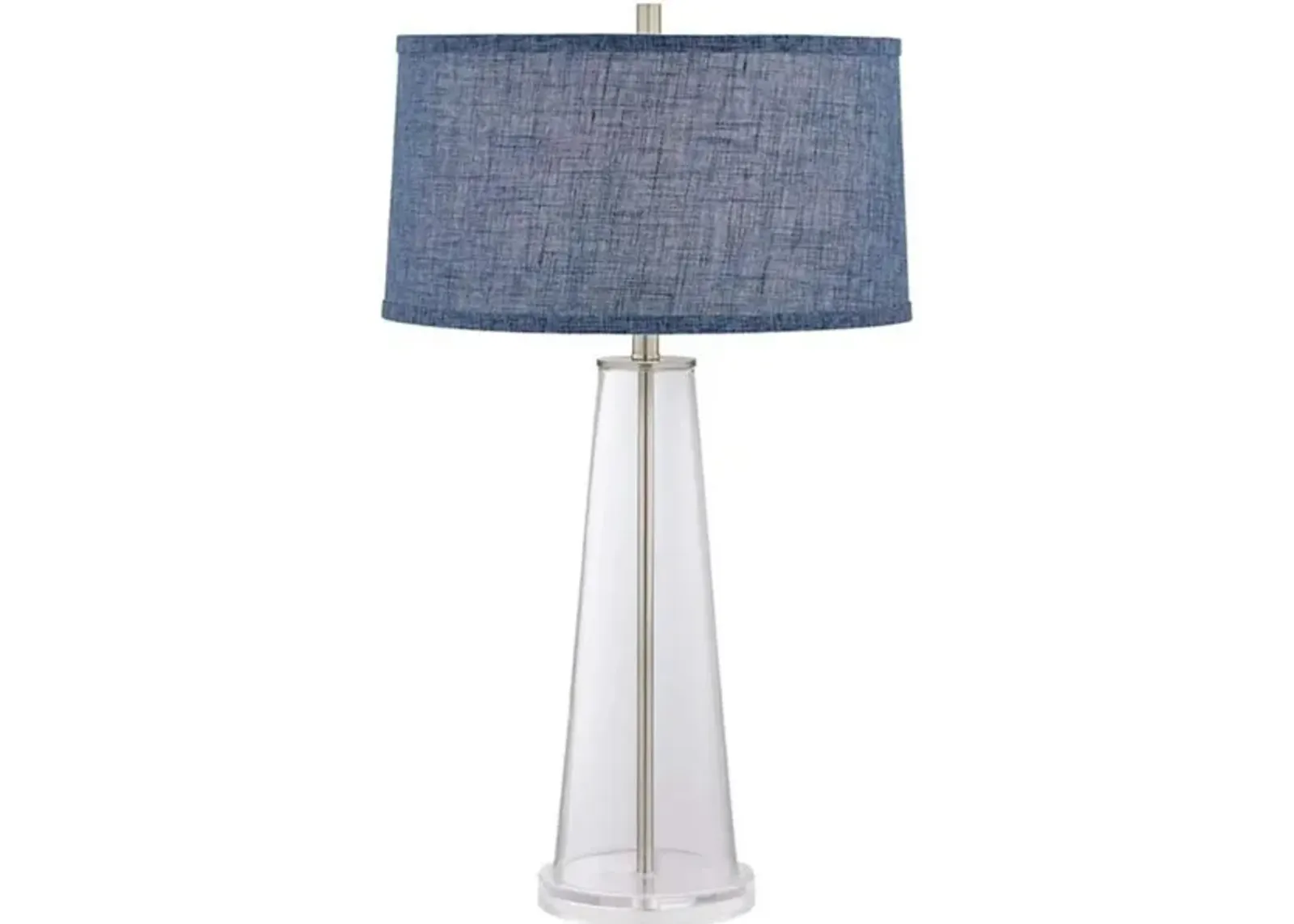 Glass Cone with Denim Shade Table Lamp 29.5"H