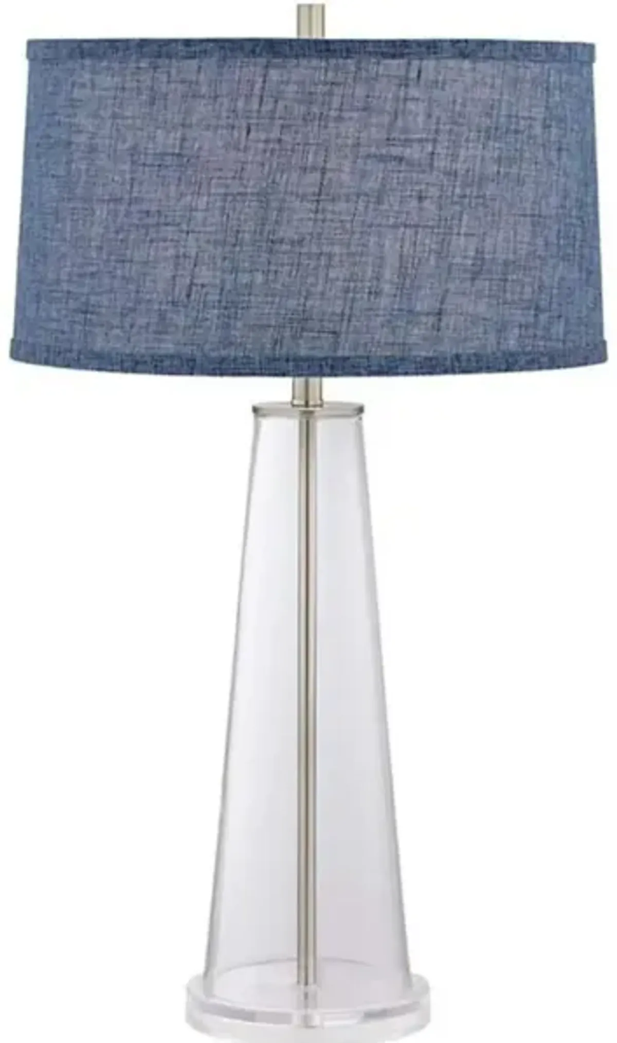 Glass Cone with Denim Shade Table Lamp 29.5"H