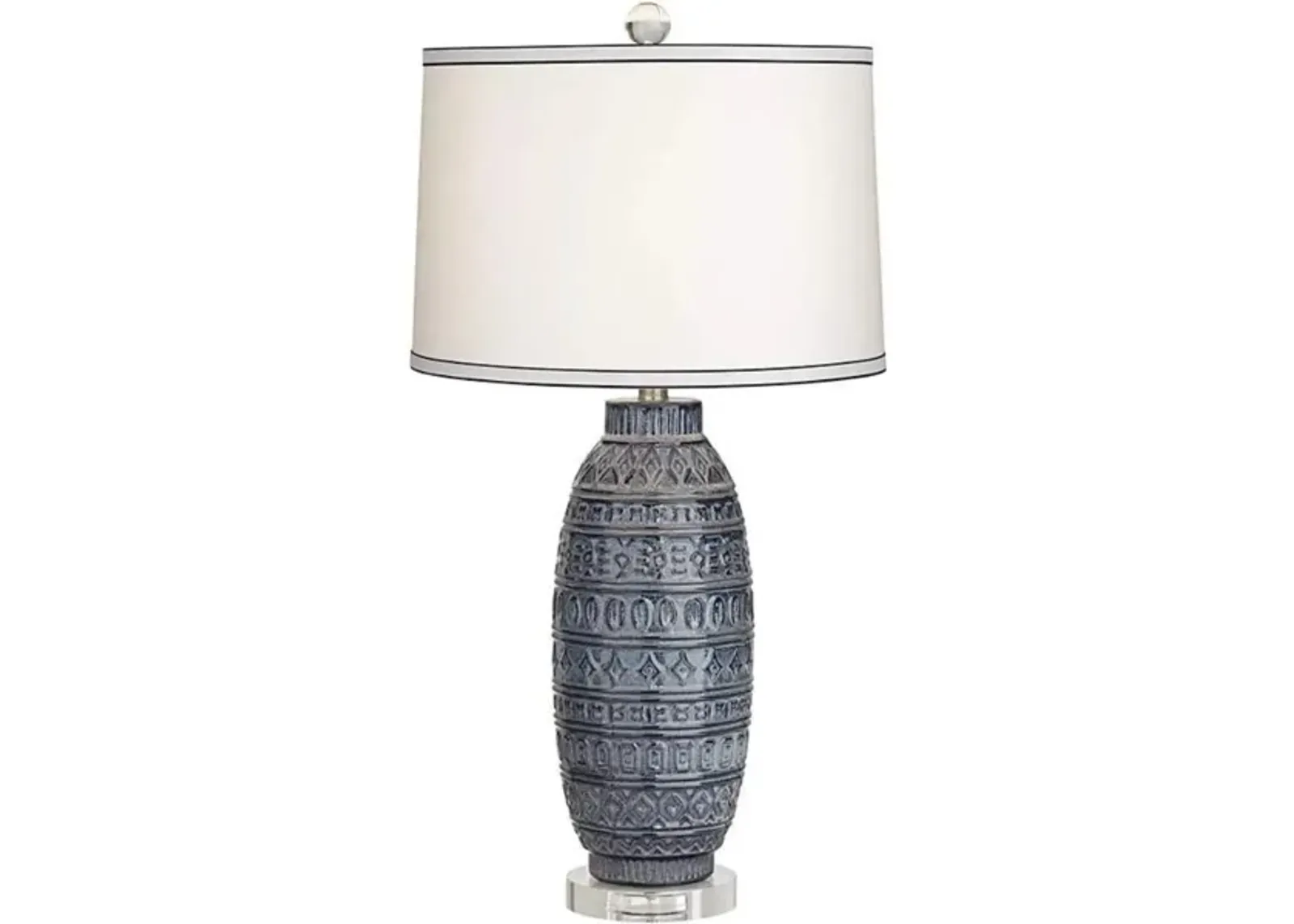 Blue Textured Ceramic Table Lamp 31"H