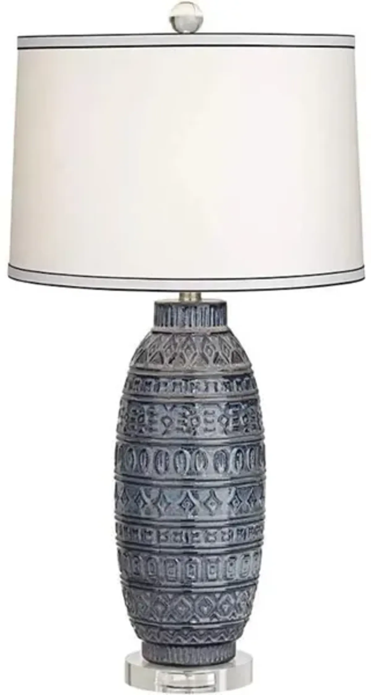 Blue Textured Ceramic Table Lamp 31"H