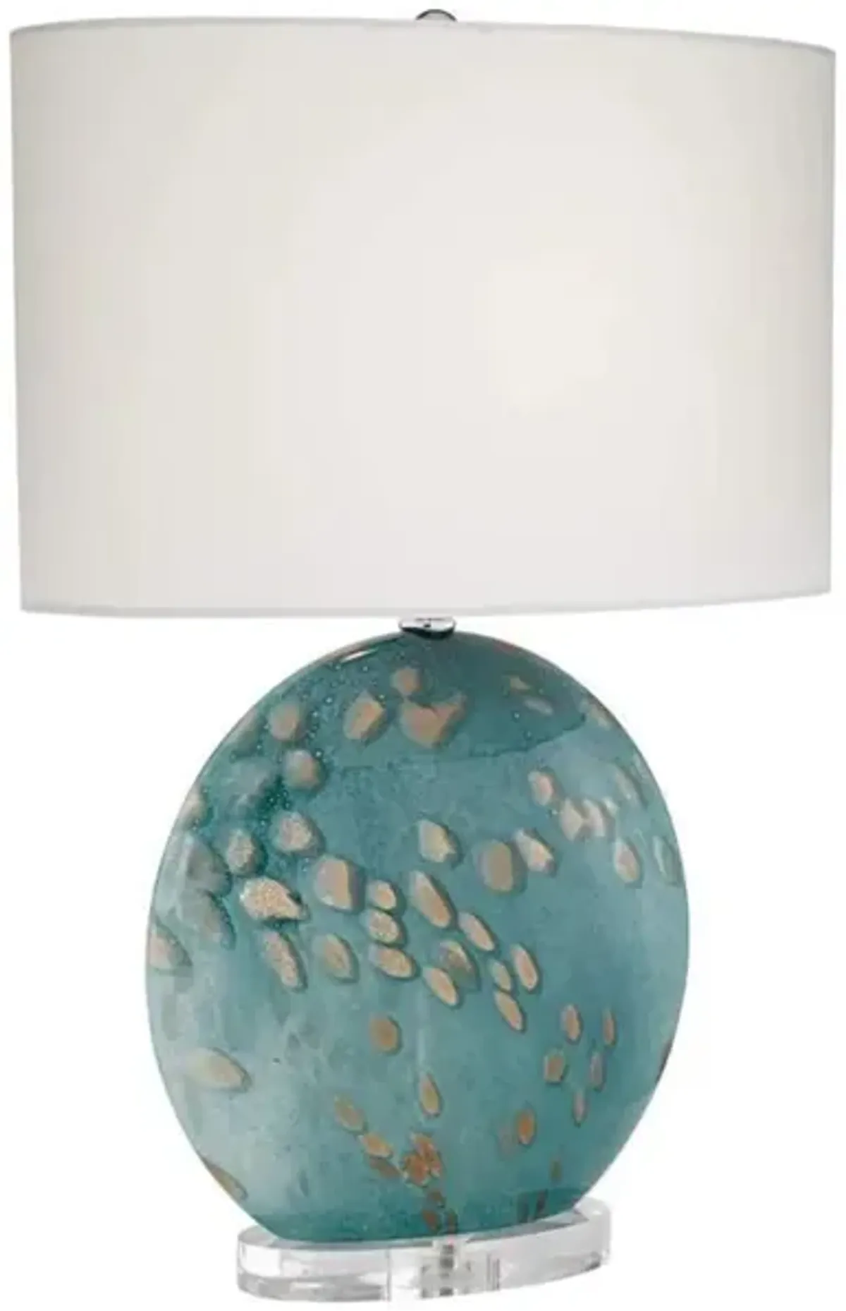 Blue Art Glass Table Lamp 23"H