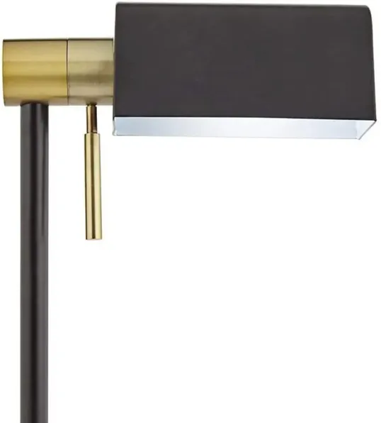 Black Pharmacy Adjustable Floor Lamp 54"H