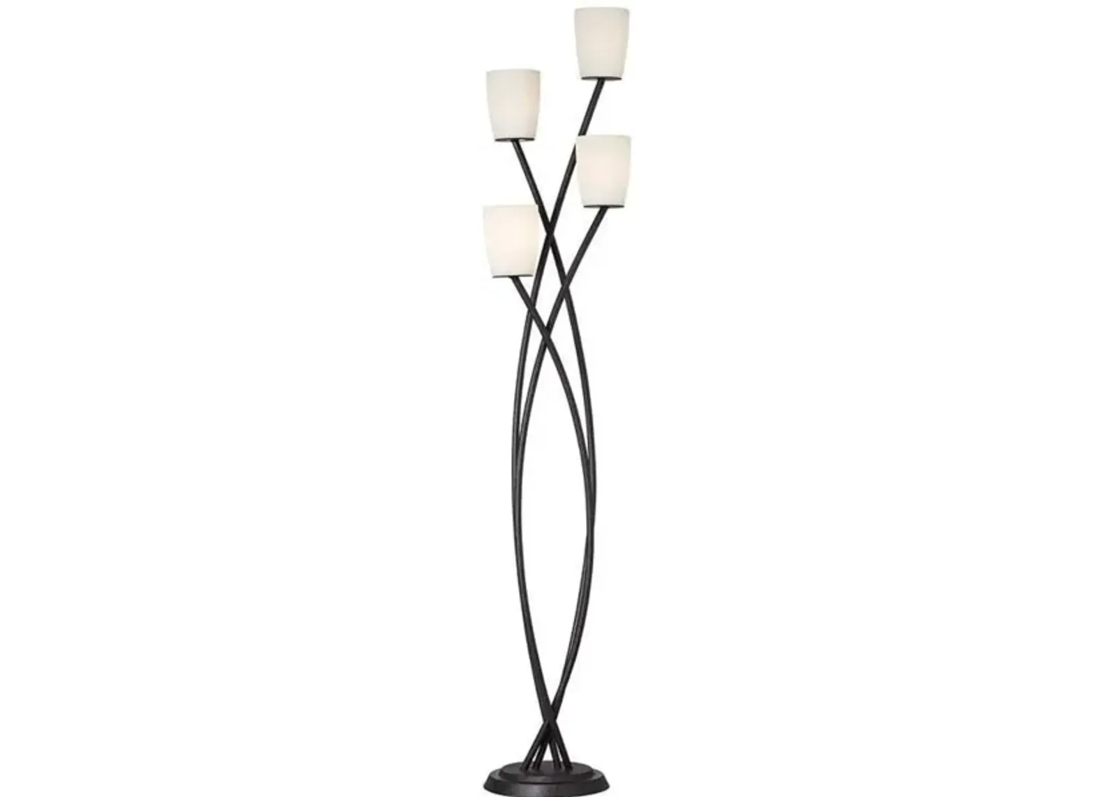 Black and Frost Crossed 4-Lite Floor Uplight 69"H