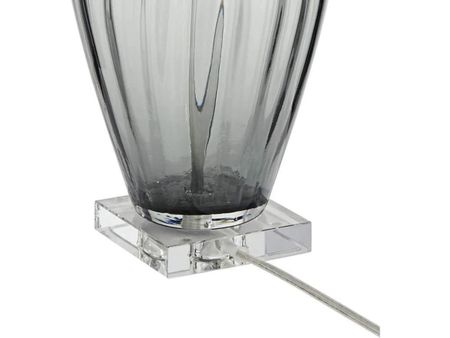 Smoky Grey Glass Table Lamp 30"H