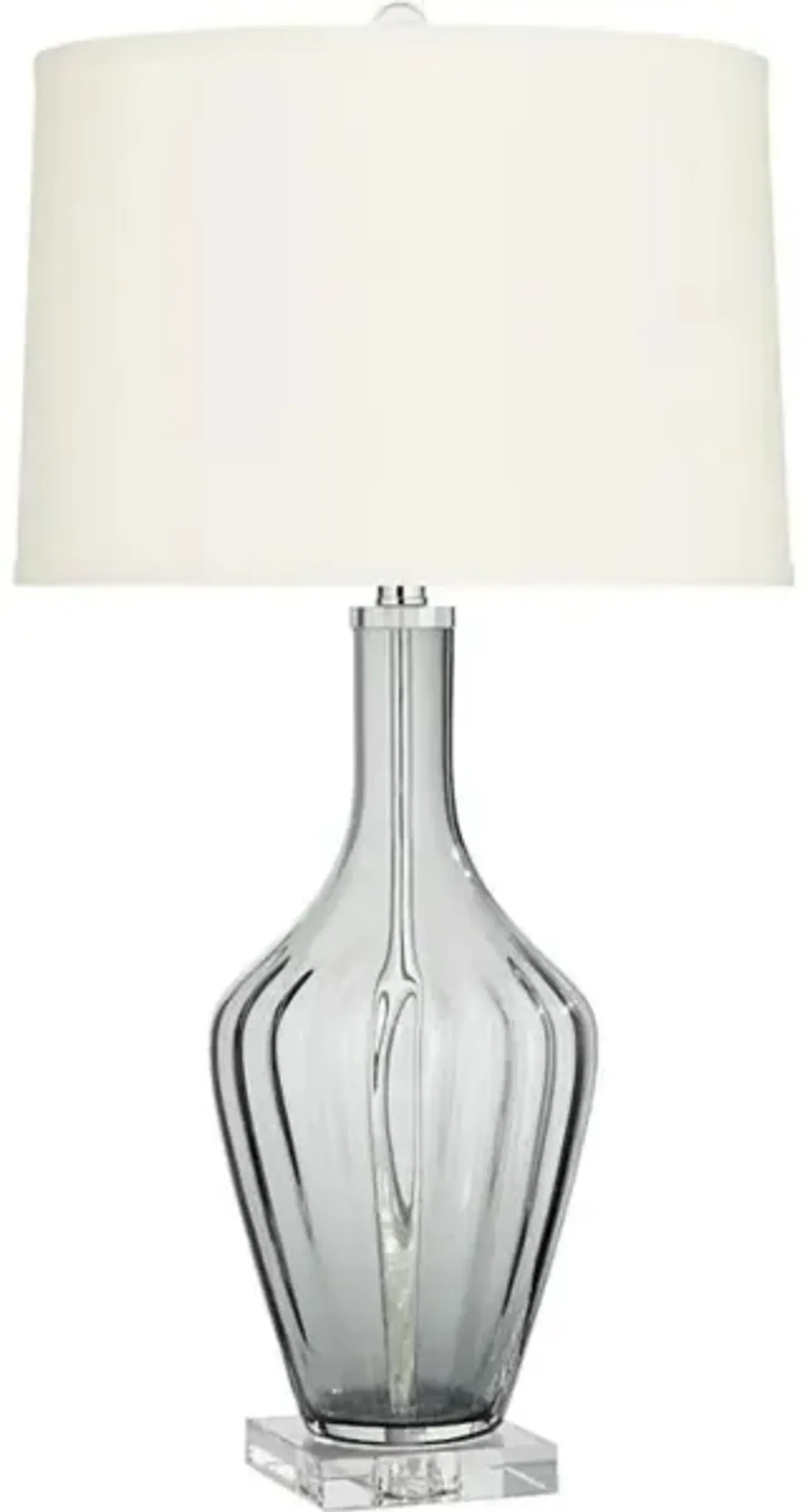 Smoky Grey Glass Table Lamp 30"H