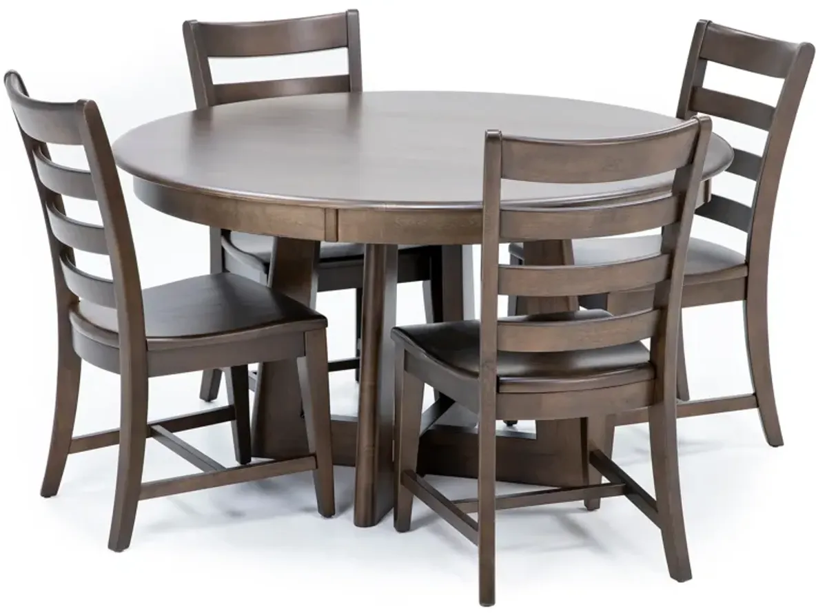 Kincaid Kafe 54" Round Pedestal Table In Ash Mocha