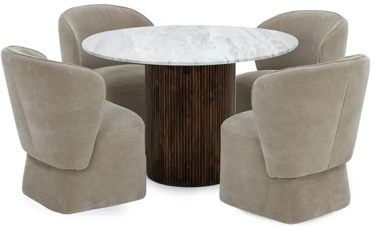 Jasper 47" Round Marble Dining Table