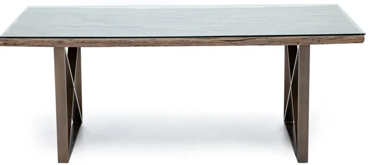 Durango 79" Glass & Wood Dining Table