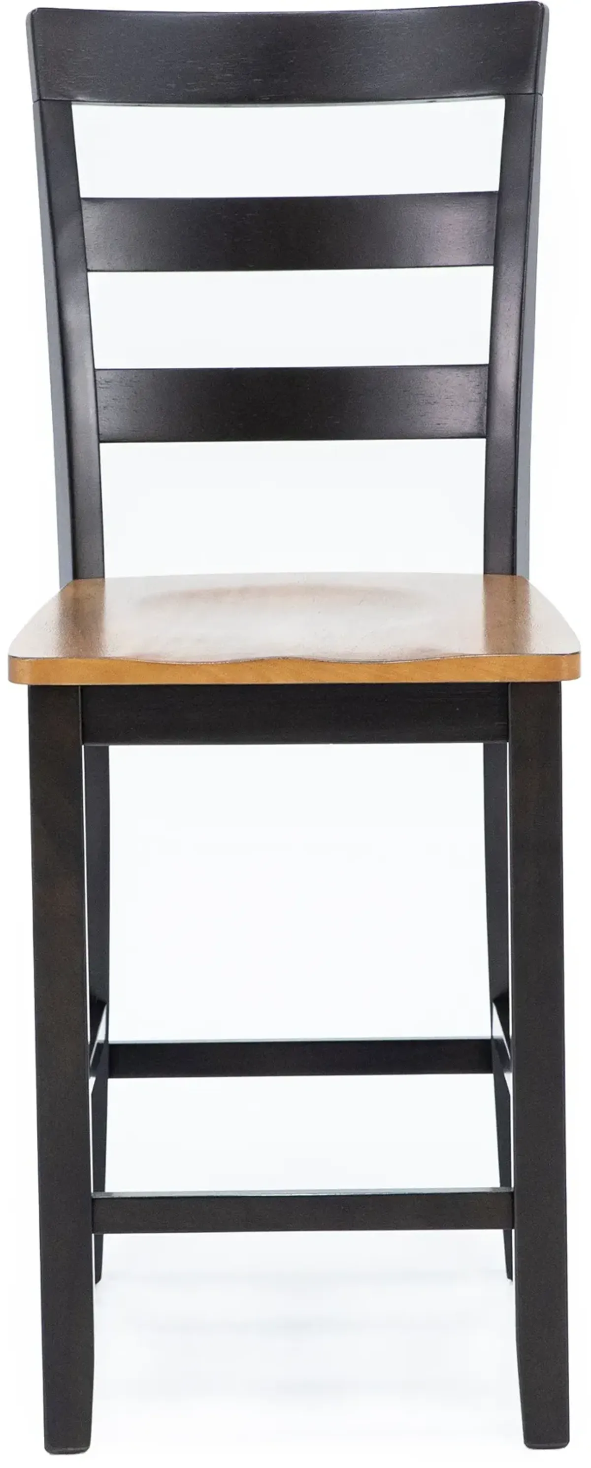 Caden 24" Counter Ladder Back Stools In Natural Dark Brown
