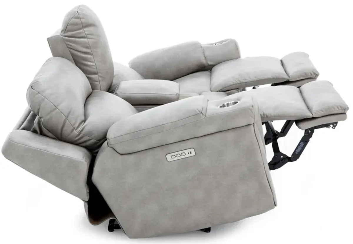 Ireland Fully Loaded Reclining Console Loveseat With Next Level And Wireless Charging