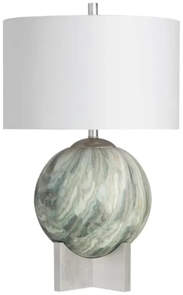 Green Swirl Ceramic Table Lamp 29.5"H