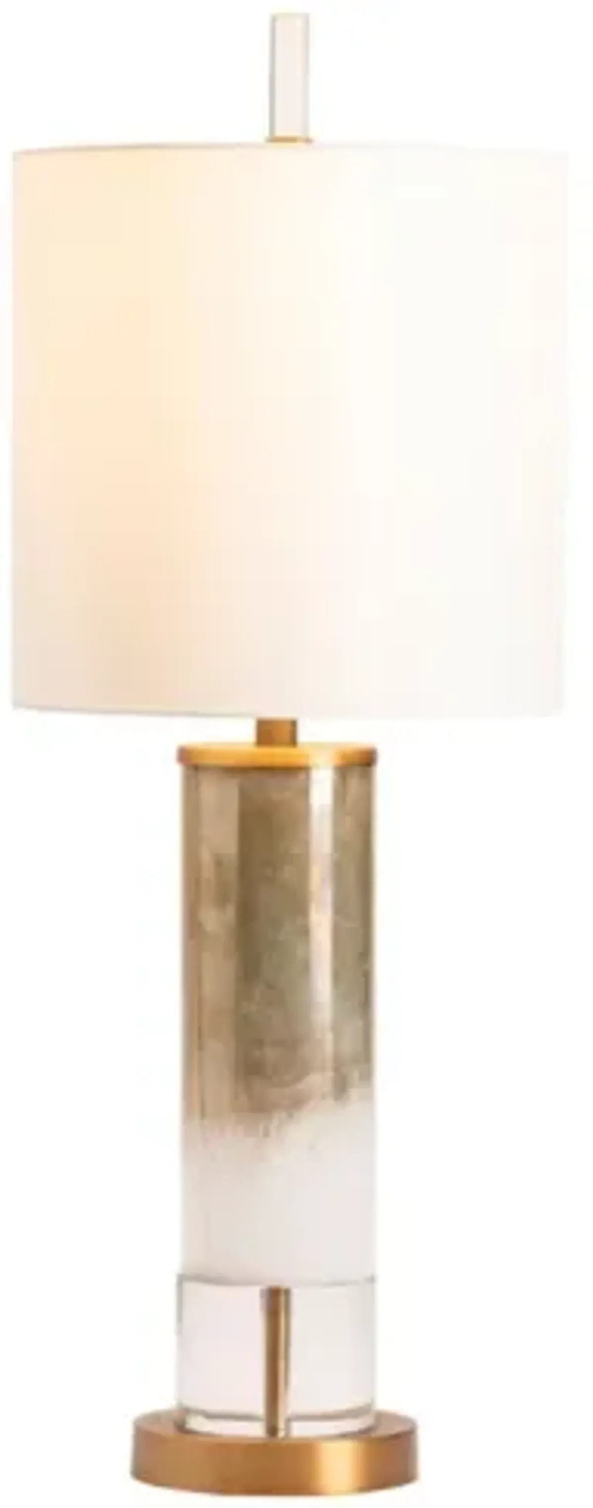 Gold and White Glass Nightlight Table Lamp 31.25"H