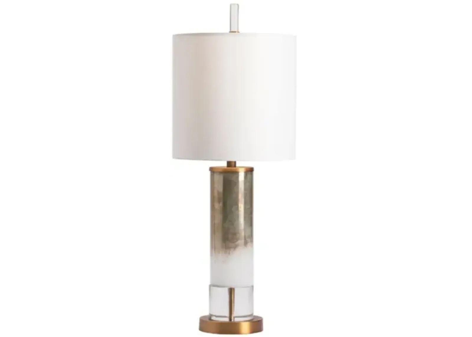 Gold and White Glass Nightlight Table Lamp 31.25"H