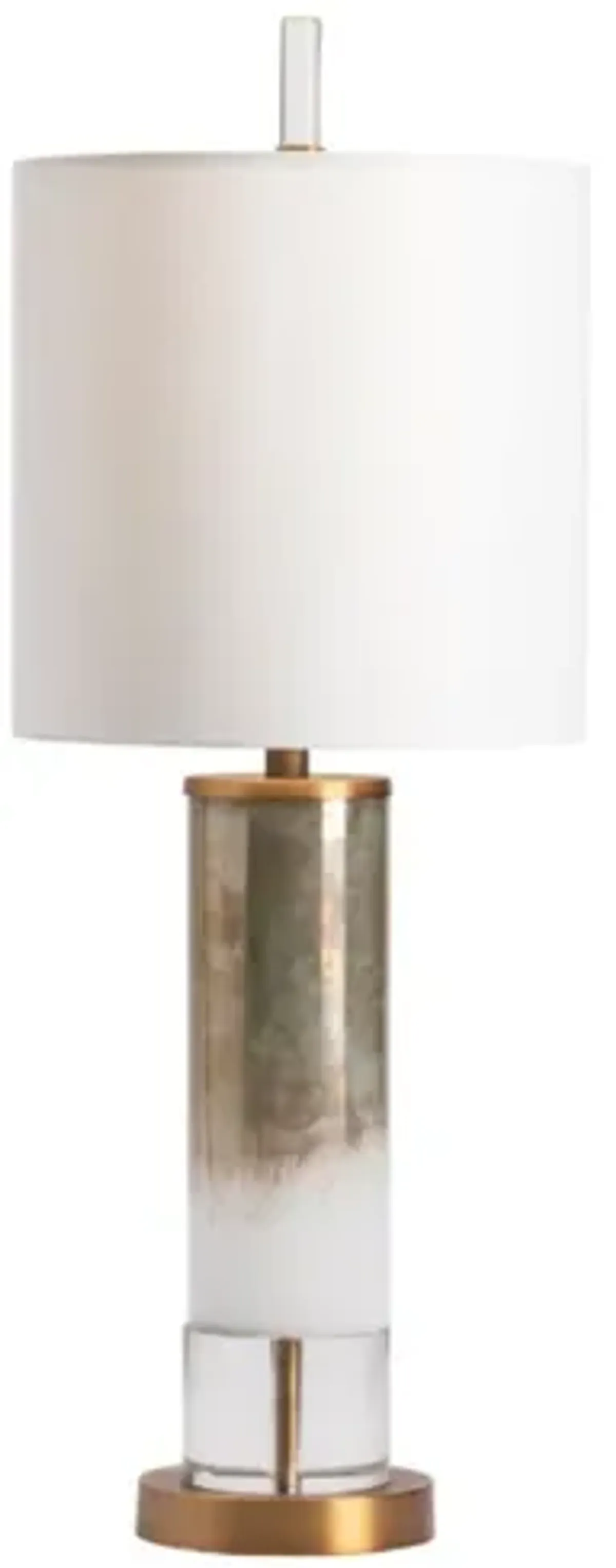 Gold and White Glass Nightlight Table Lamp 31.25"H