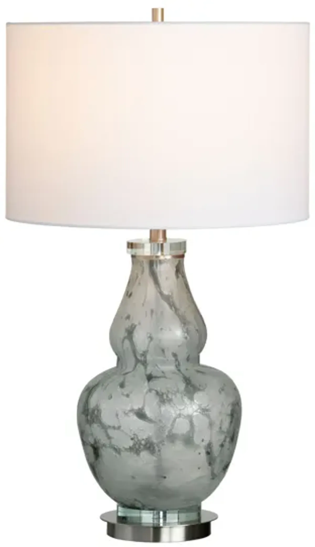 Grey Glass Gourd Table Lamp 31.25"H