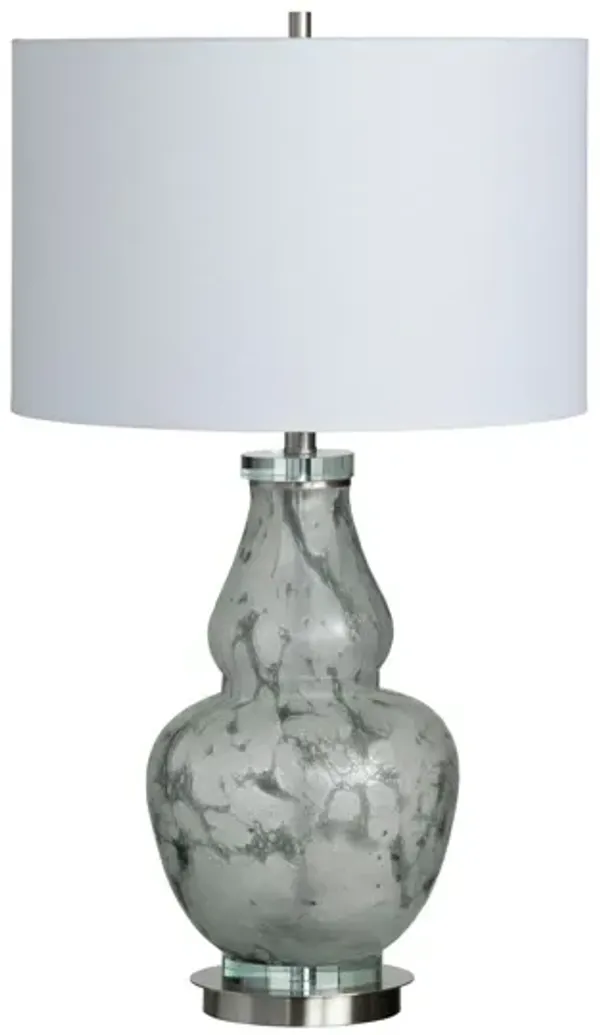 Grey Glass Gourd Table Lamp 31.25"H