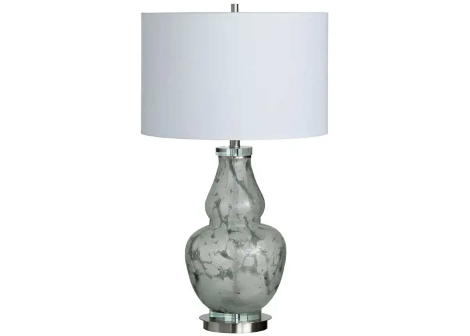 Grey Glass Gourd Table Lamp 31.25"H