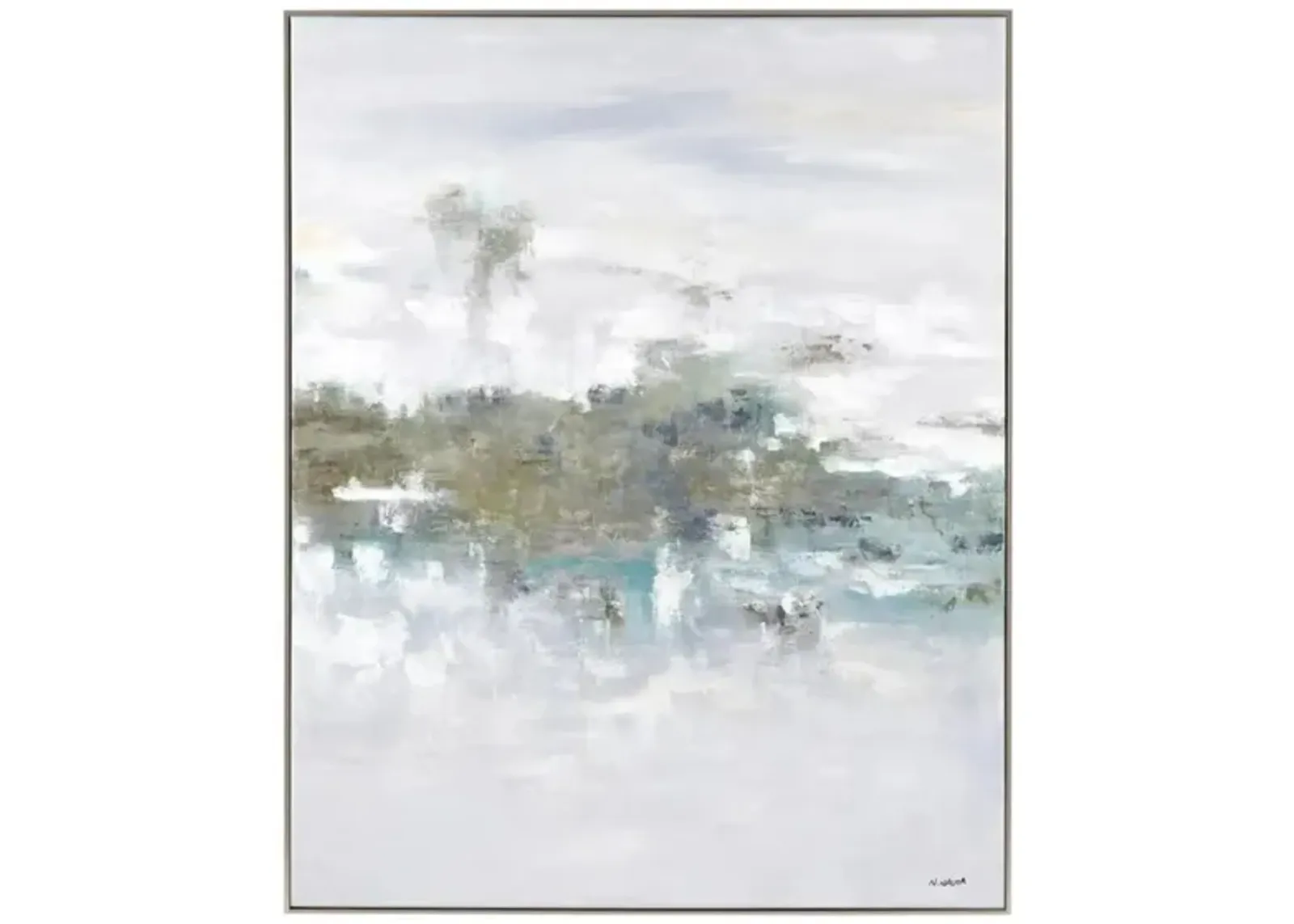 Green Mist Framed Canvas 49"W x 61"H