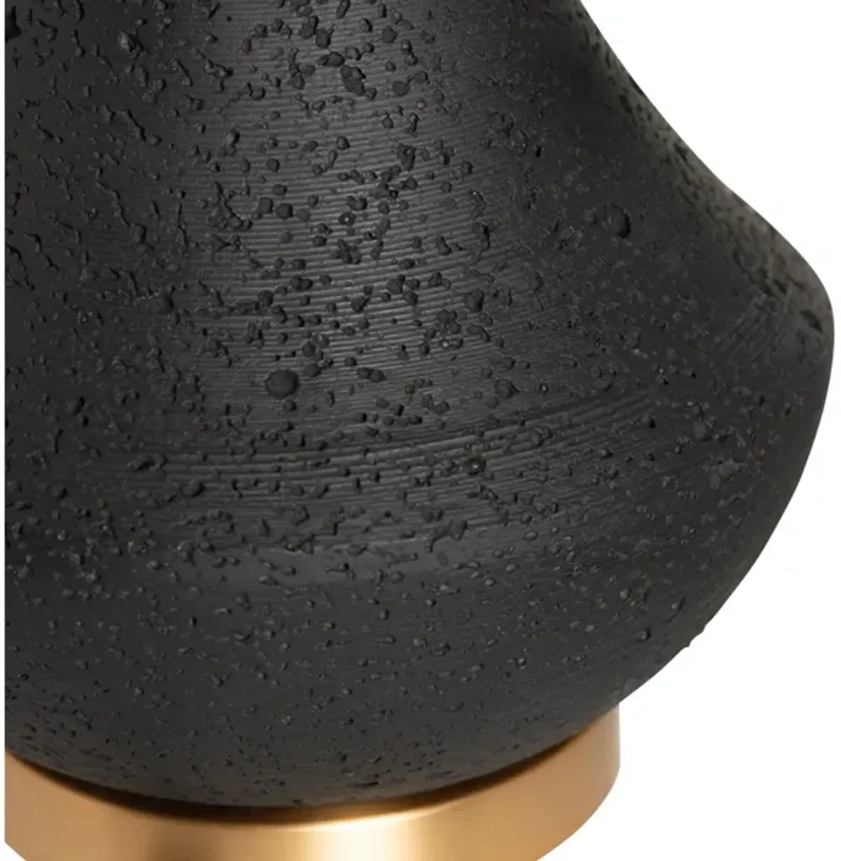 Black and Brass Cement Table Lamp 27.5"H