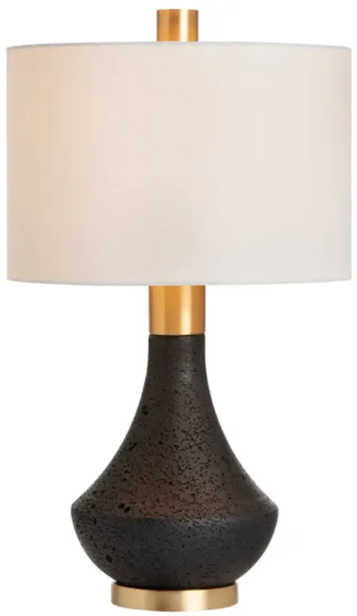 Black and Brass Cement Table Lamp 27.5"H