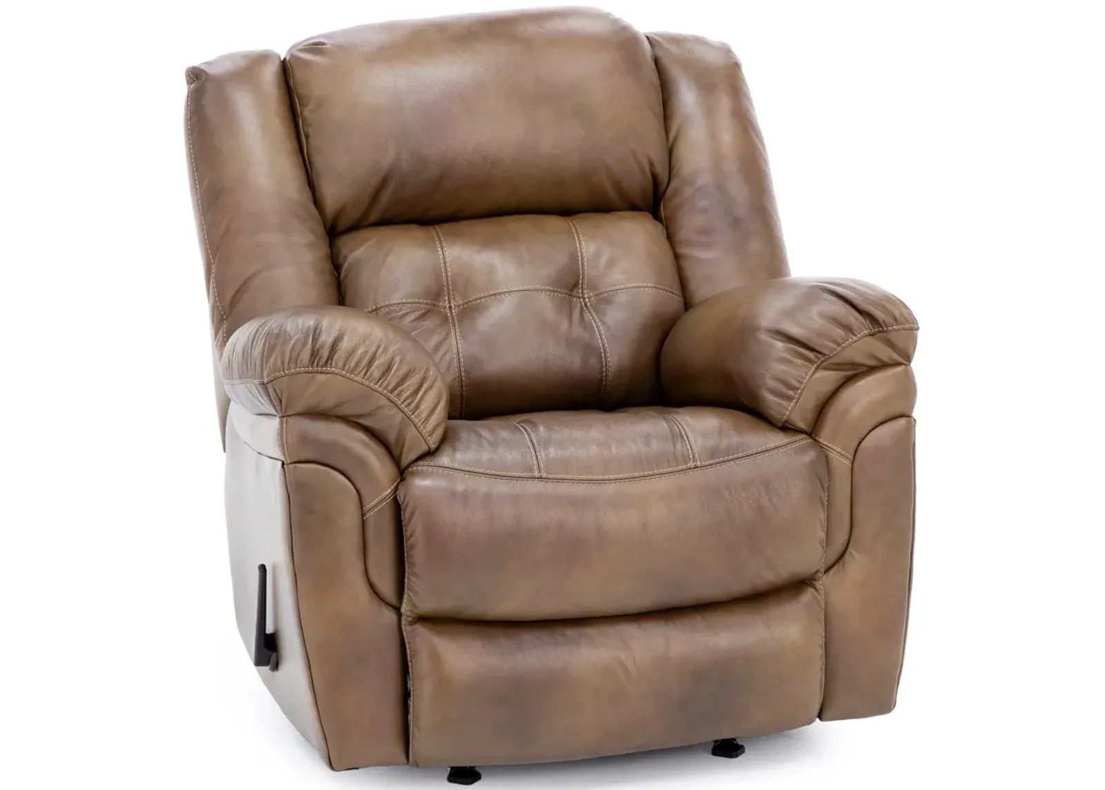 Boone Leather Rocker Recliner in Saddle