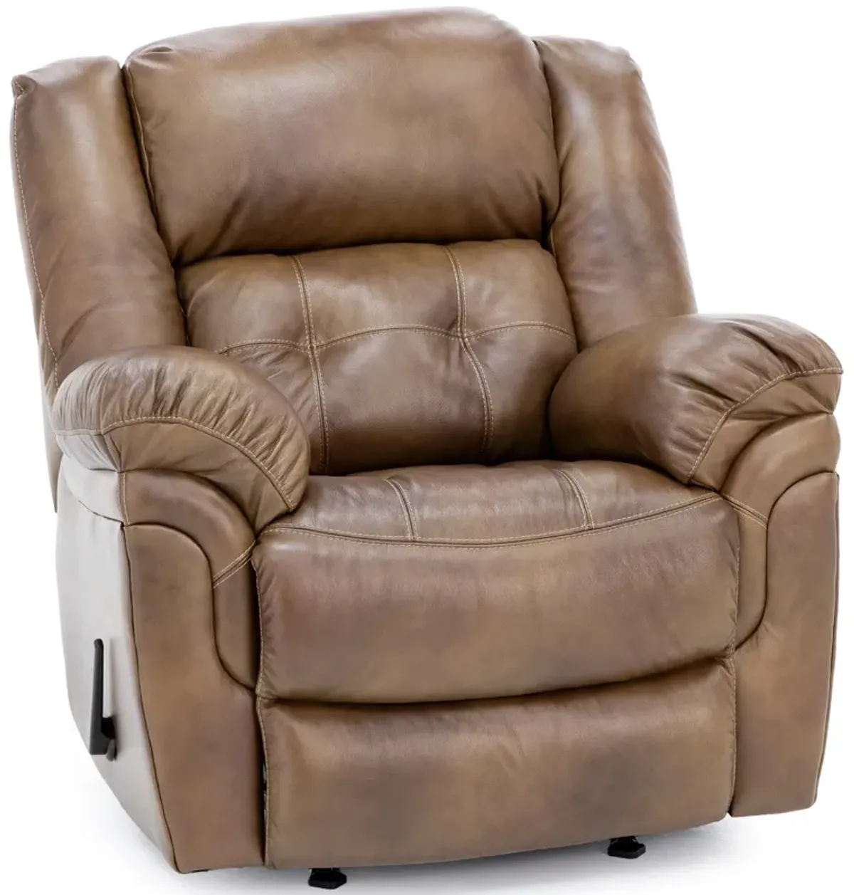 Boone Leather Rocker Recliner in Saddle