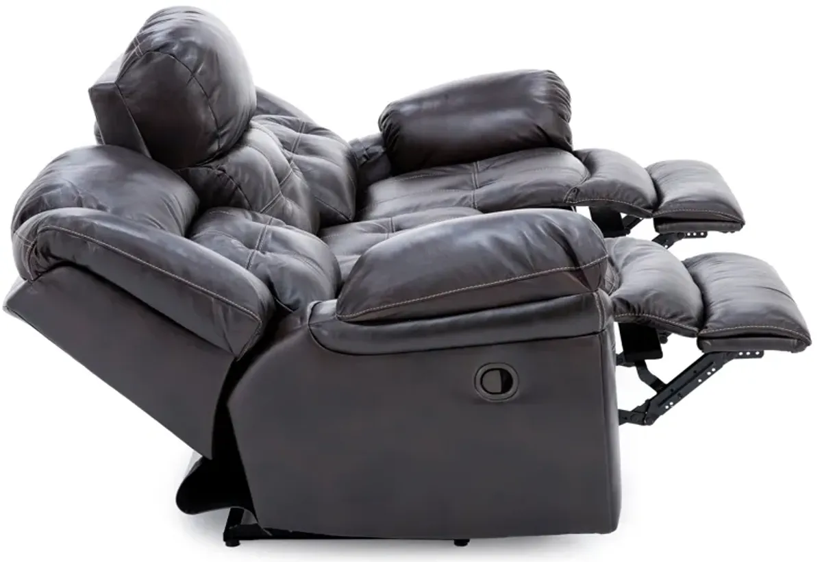 Boone Leather Reclining Sofa in Whiskey