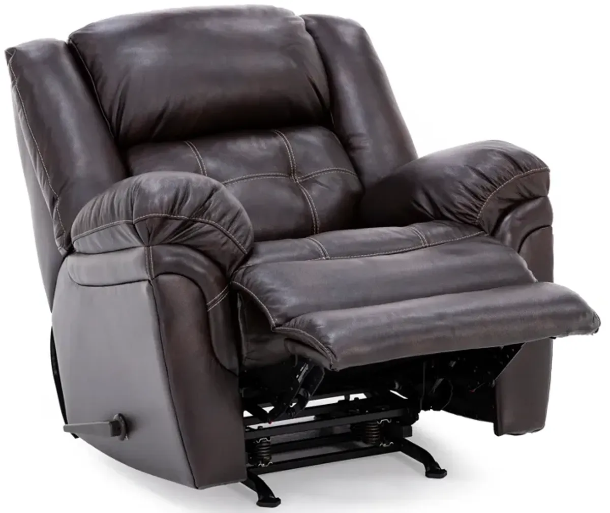 Boone Leather Rocker Recliner in Whiskey