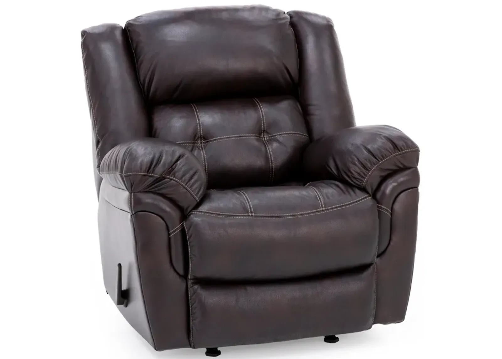 Boone Leather Rocker Recliner in Whiskey