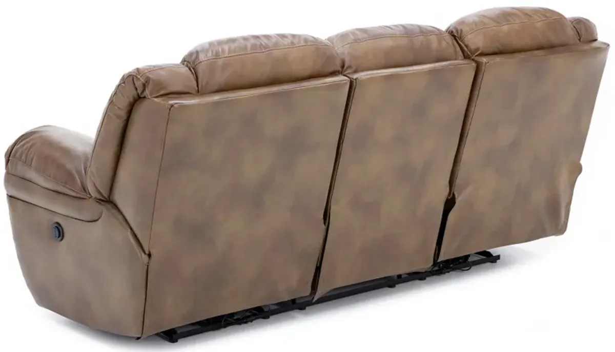 Boone Leather Power Reclining Sofa in Saddle