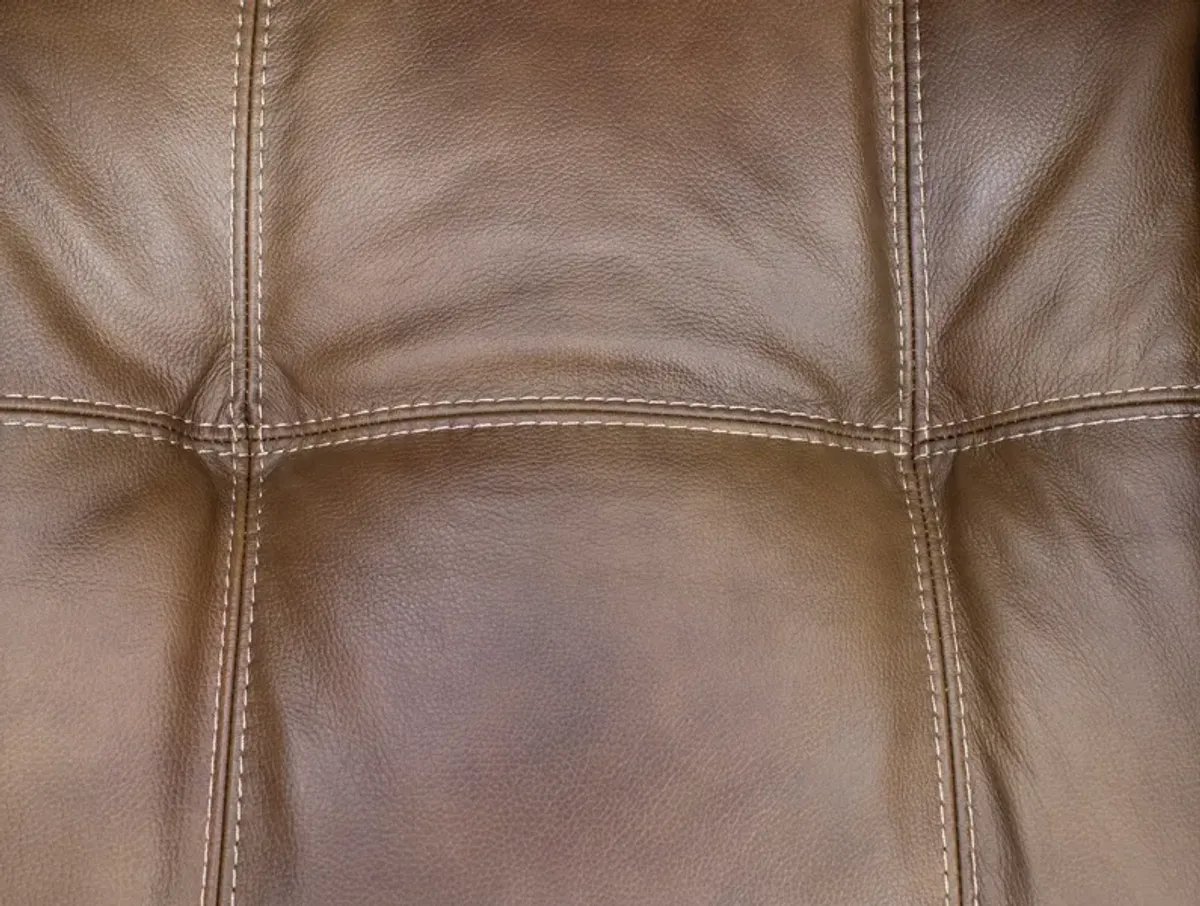 Boone Leather Power Reclining Sofa in Saddle