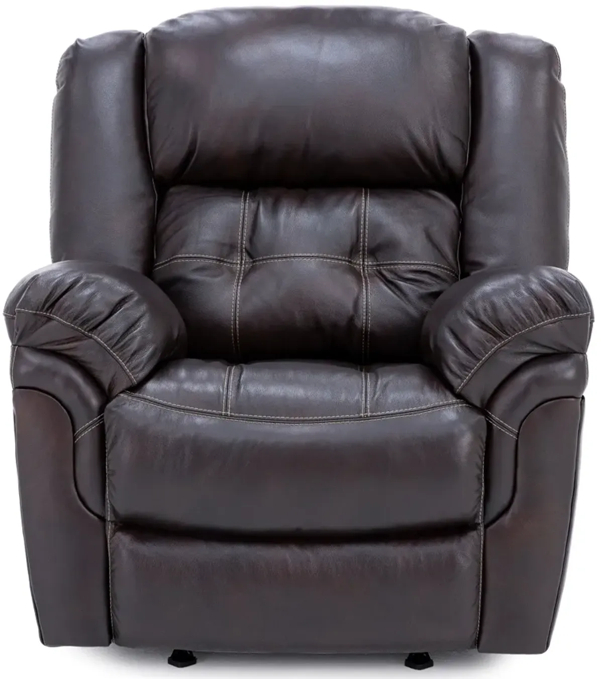 Boone Leather Power Rocker Recliner in Whiskey