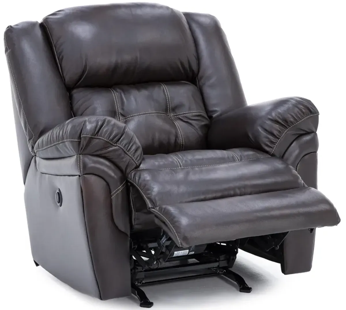 Boone Leather Power Rocker Recliner in Whiskey