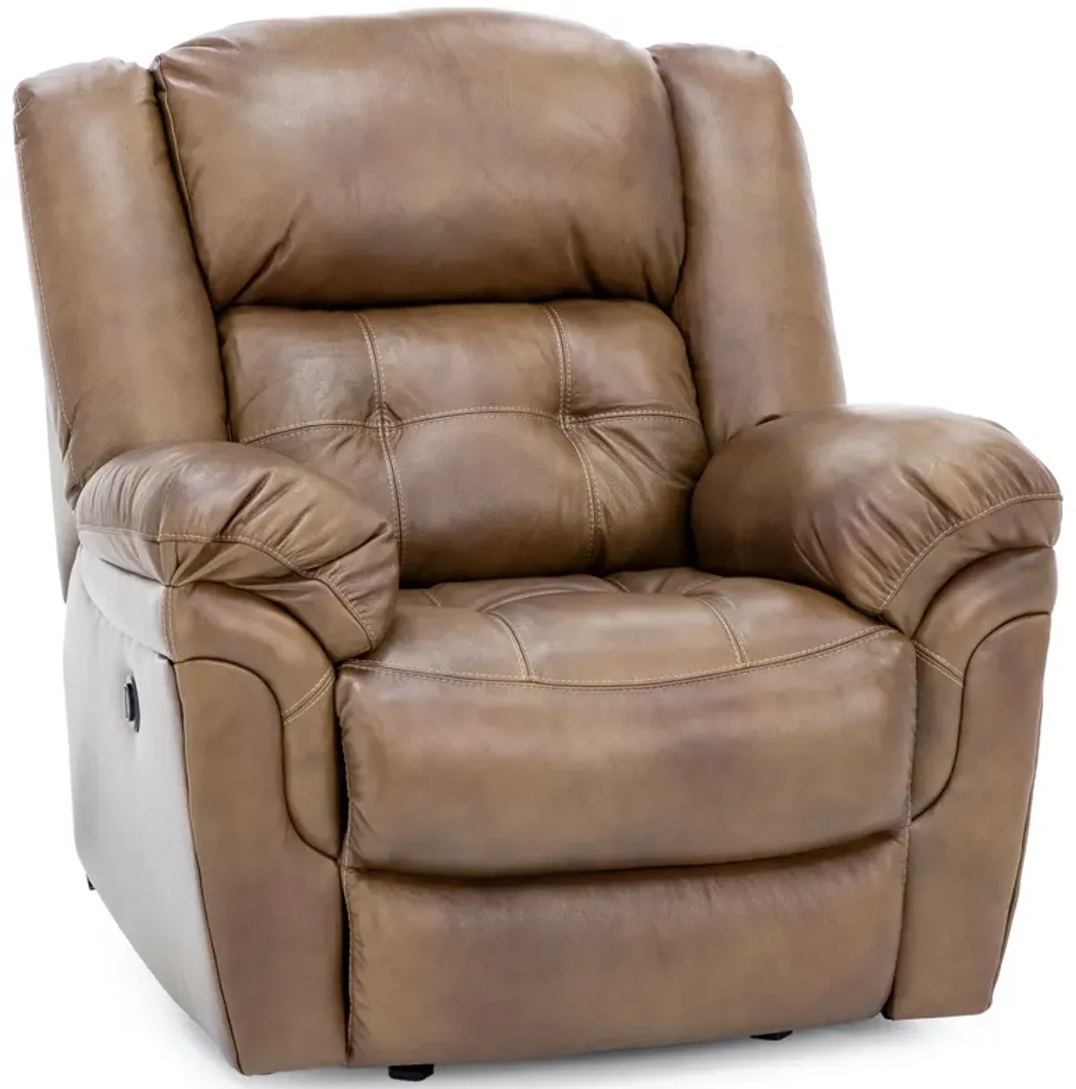 Boone Leather Power Rocker Recliner in Saddle