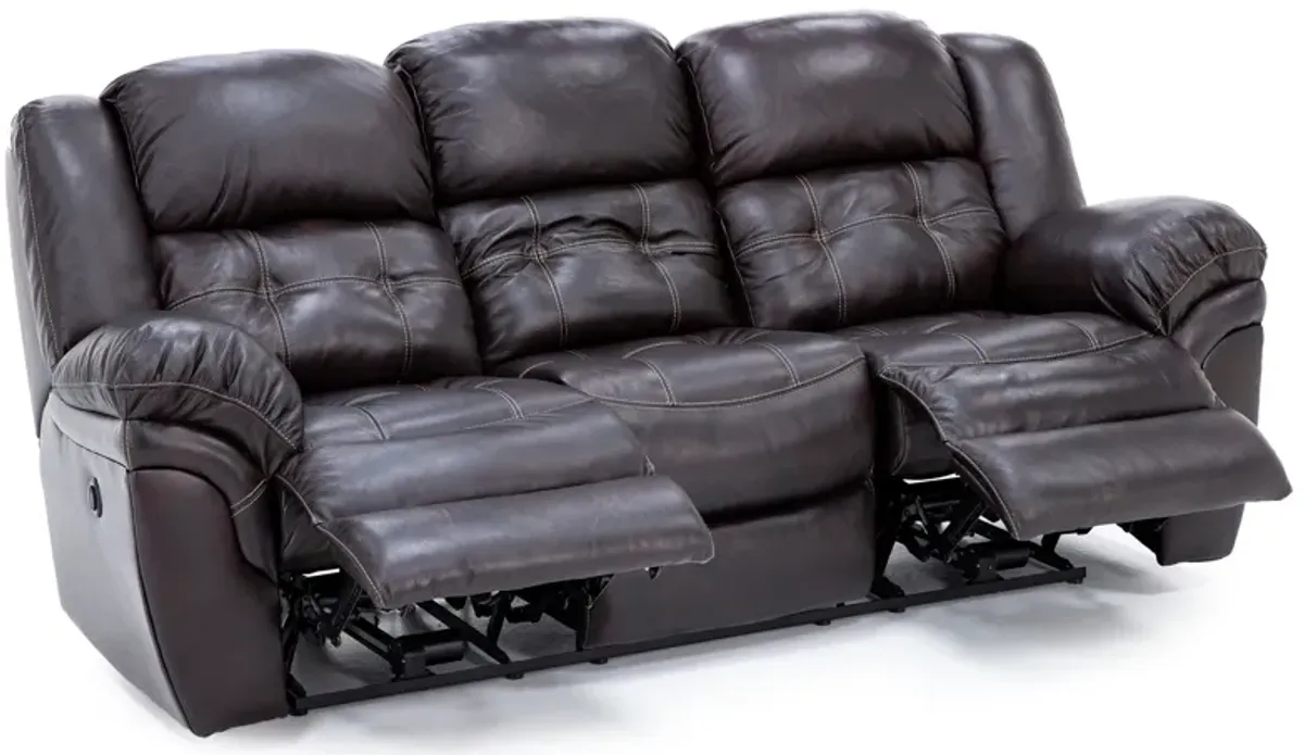 Boone Leather Power Reclining Sofa in Whiskey