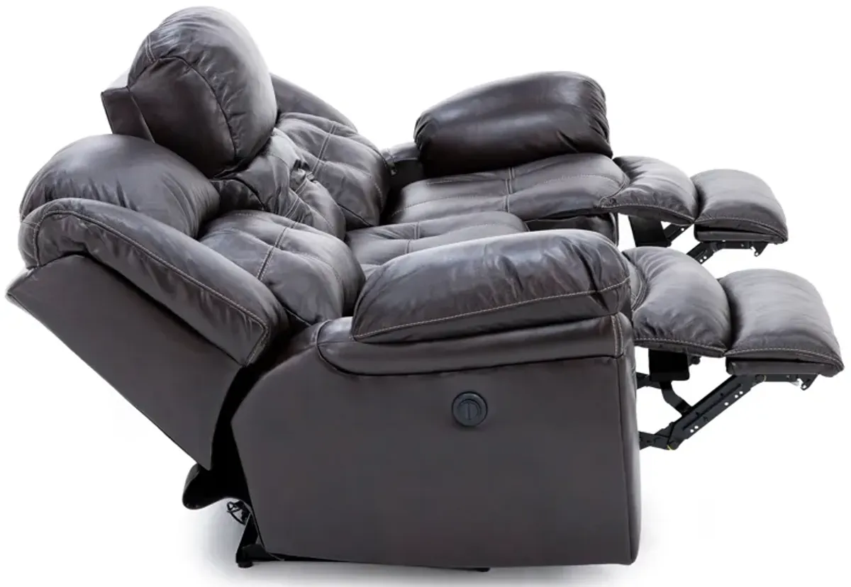 Boone Leather Power Reclining Sofa in Whiskey