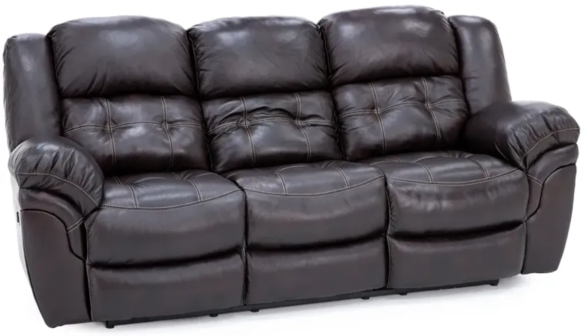 Boone Leather Power Reclining Sofa in Whiskey