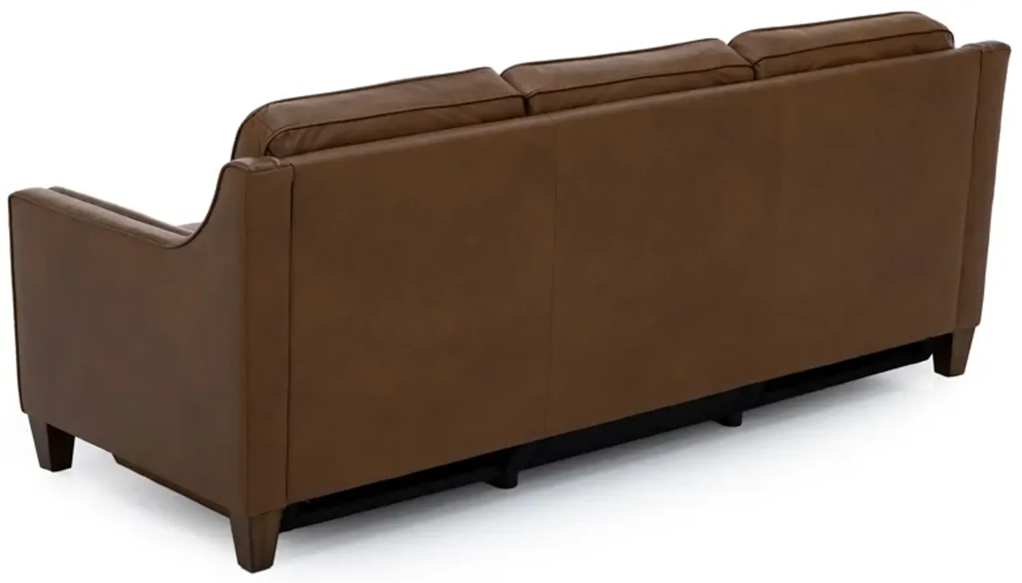 Flexsteel Emery Leather Power Wall Saver Reclining Sofa in Cognac ...