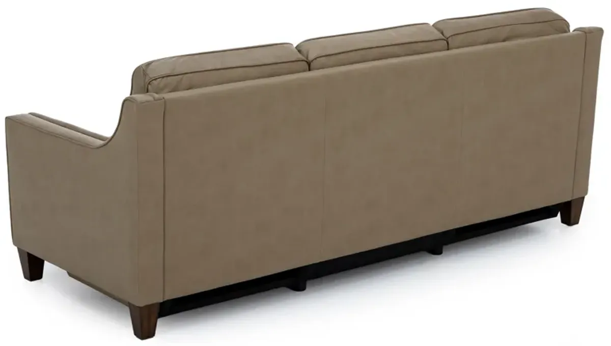 Emery Leather Power Wall Saver Reclining Sofa in Tan