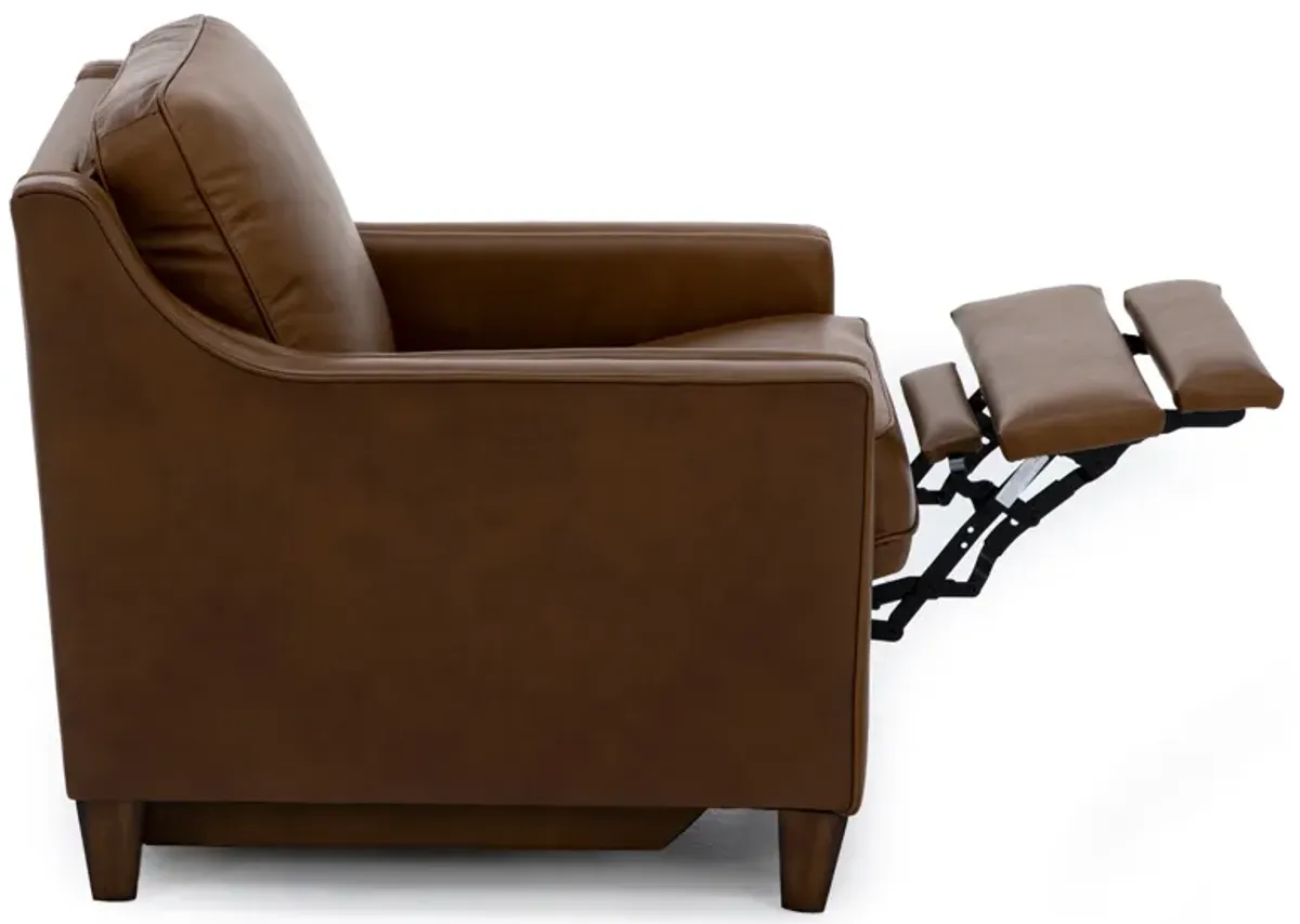 Emery Leather Power Wall Saver Recliner in Cognac