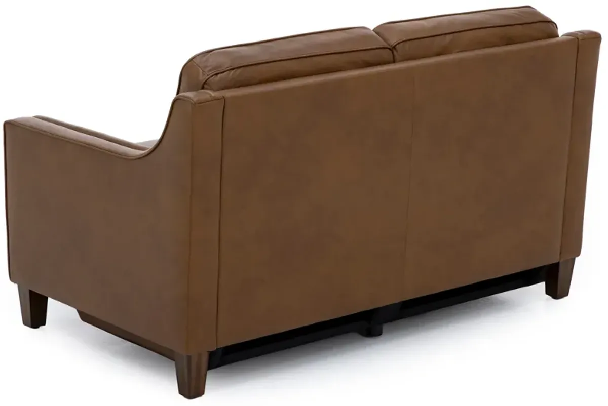 Emery Leather Power Reclining Loveseat in Cognac