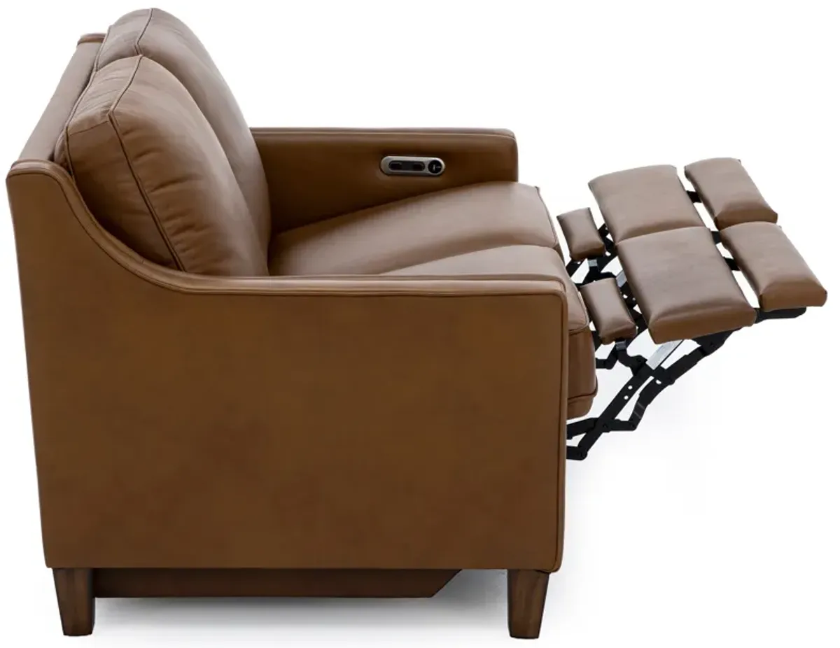 Emery Leather Power Reclining Loveseat in Cognac