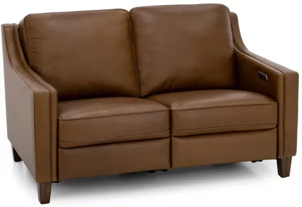 Emery Leather Power Reclining Loveseat in Cognac