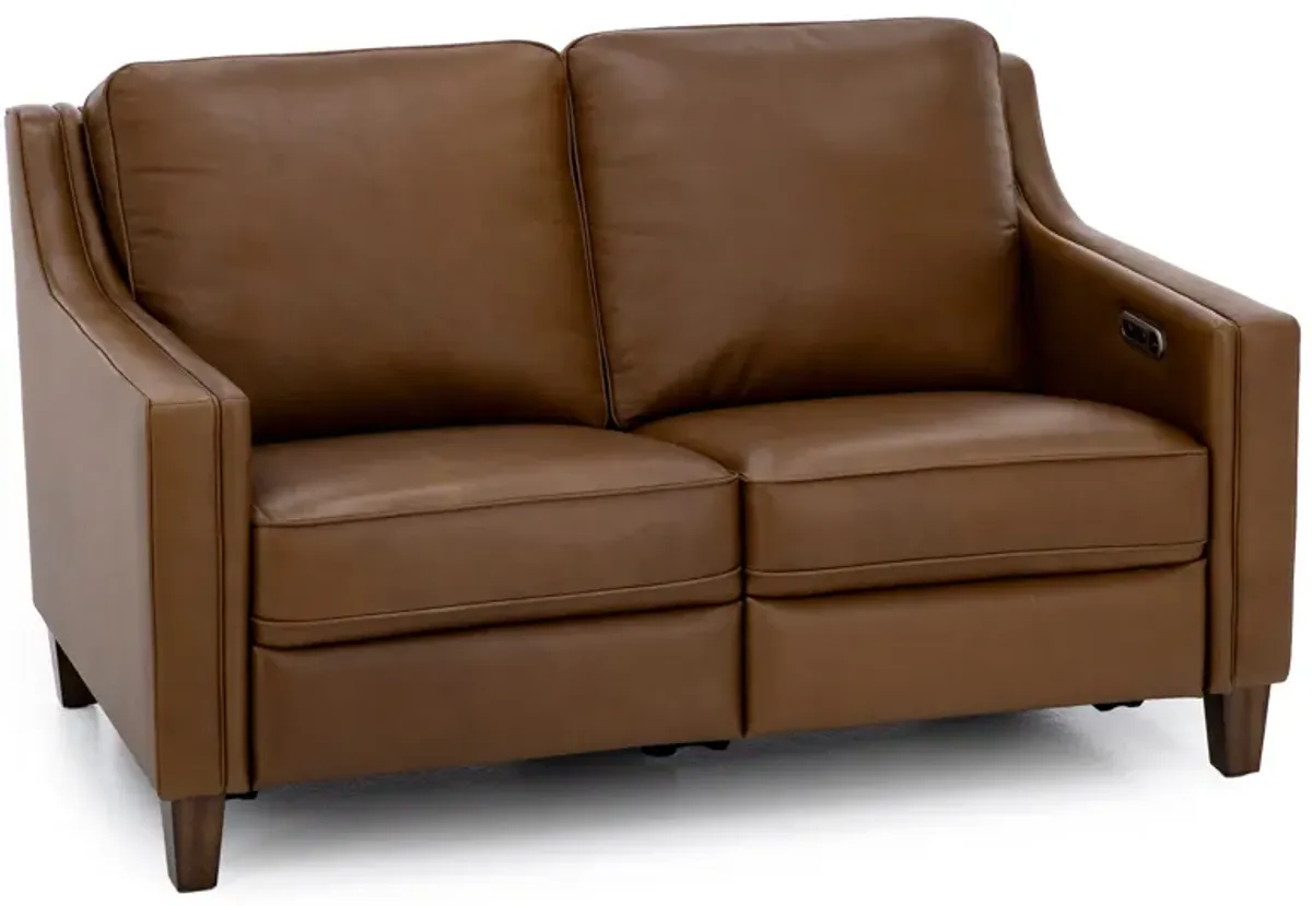 Emery Leather Power Reclining Loveseat in Cognac